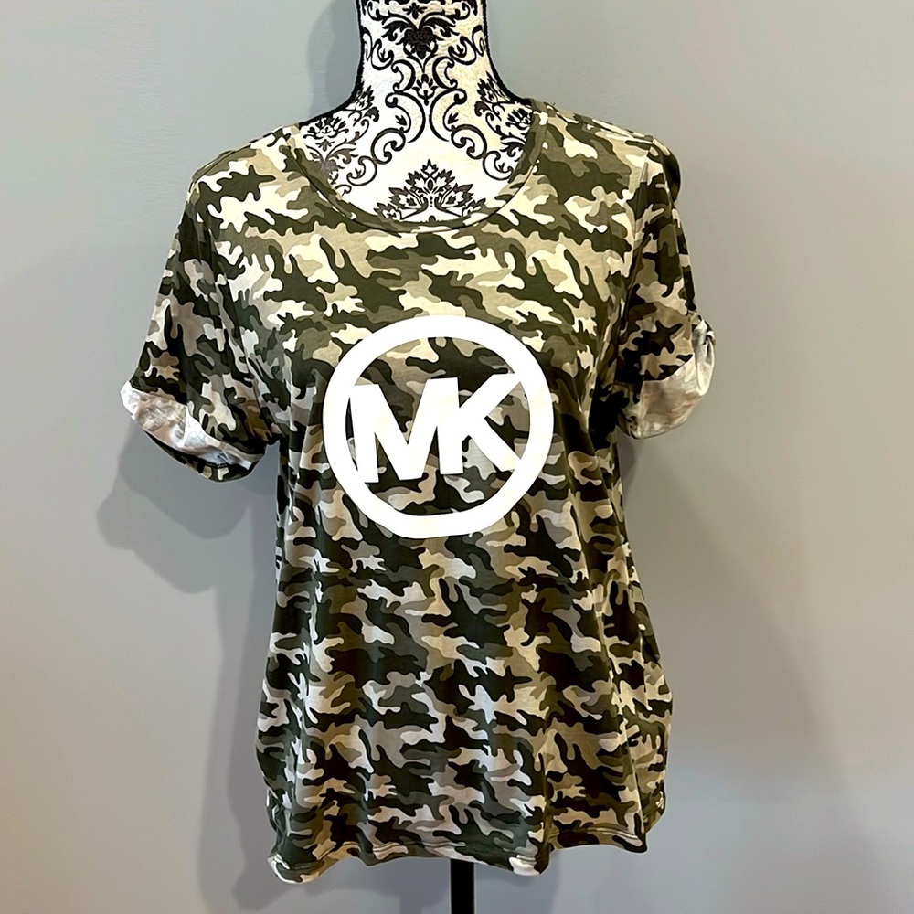 Michael Kors camouflage T-shirt with white logo
